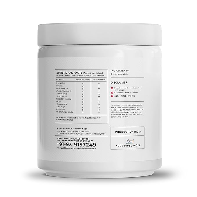 Wellcore Micronised Creatine Monohydrate | Lab Tested | Enhanced Absorption | 100% Pure