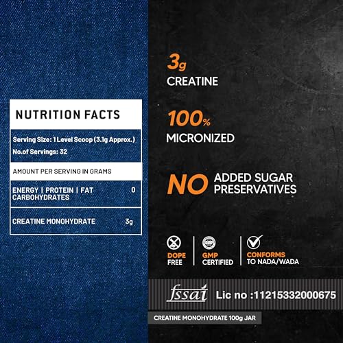 AS-IT-IS ATOM Creatine Monohydrate | 3g Creatine per Scoop | Micronised | Dope-Free | Strength | Unflavoured