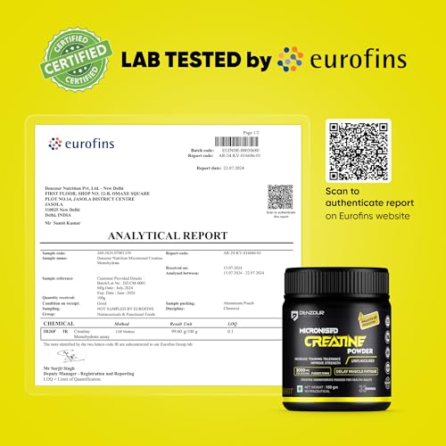 Denzour Nutrition Pure Micronised Creatine Monohydrate | Muscle Strength | Unflavoured