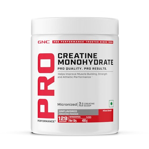 GNC Pro Performance Creatine Monohydrate | 3000mg Creatine per Scoop | Micronised & Instantised | Muscle Pump | Unflavoured