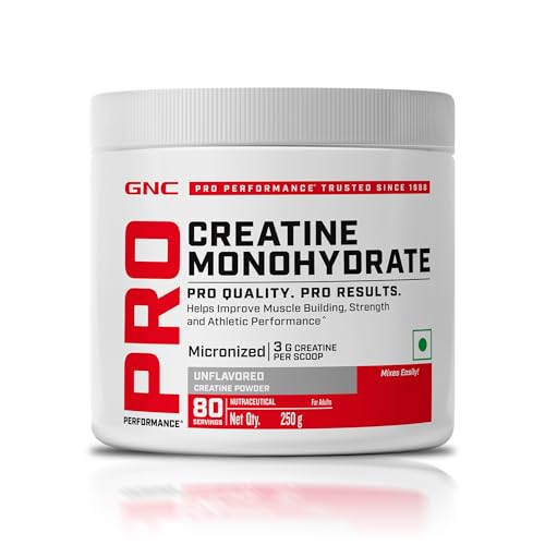 GNC Pro Performance Creatine Monohydrate | 3000mg Creatine per Scoop | Micronised & Instantised | Muscle Pump | Lemon