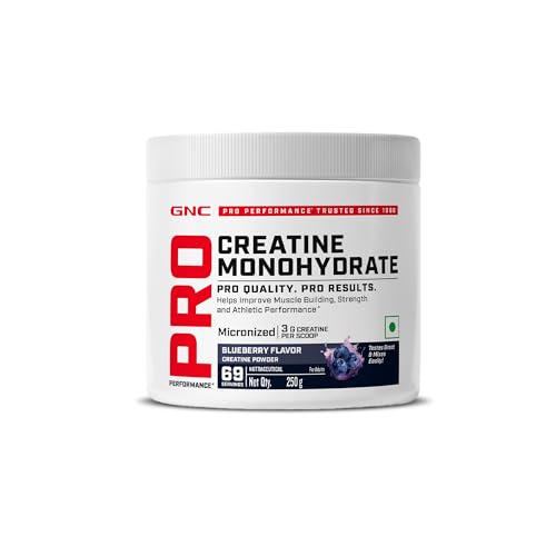 GNC Pro Performance Creatine Monohydrate | 3000mg Creatine per Scoop | Micronised & Instantised | Muscle Pump | Blueberry