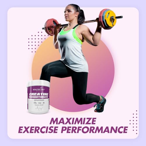 HealthyHey Sports Creatine Monohydrate | CreaPure | 33 Servings | Muscle Building | Unflavoured