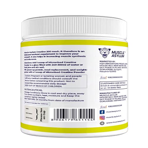 Muscle Asylum Micronised Creatine Monohydrate | Muscle Strength and Recovery | Unflavoured