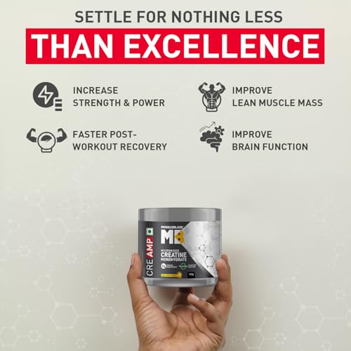 MuscleBlaze CreAMP Micronised Creatine Monohydrate | Creapure | Trustified Certified | Unflavoured