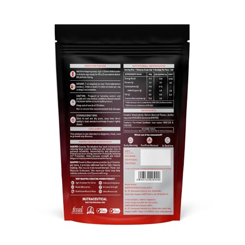 Nakpro Micronised Creatine Monohydrate | Muscle Strength and Endurance | Unflavoured