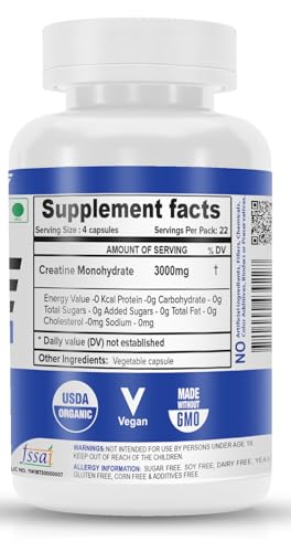 NutriJa Creatine Monohydrate 3000mg | Capsules | Strength and Endurance