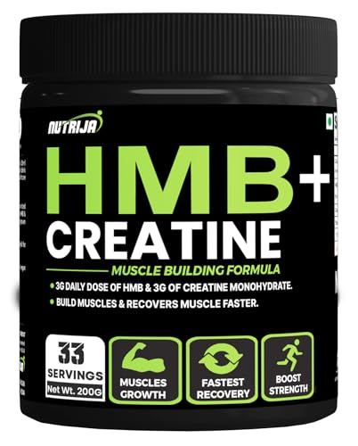 NutriJa HMB + Creatine | Natural Muscle Building Formula | 3g per Serving | Strength
