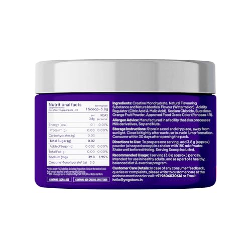 YogaBar Creatine Monohydrate | Power-Packed Performance | Muscle Strength | Unflavoured