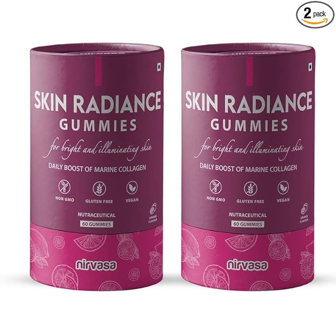 Nirvasa Skin Radiance Collagen Gummies | Hyaluronic Acid | Sugar-Free | Women and Men