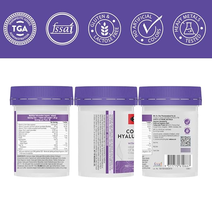 Swisse Collagen | Hyaluronic Acid and Peptides | Vitamin C and E | Skin Repair and Regeneration