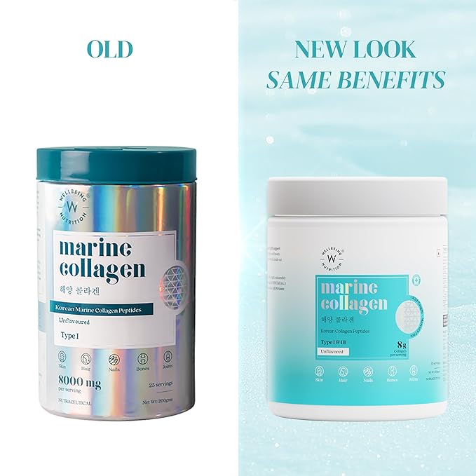 Wellbeing Nutrition Pure Korean Marine Collagen Powder | Skin | Hair and Nails | Supplement
