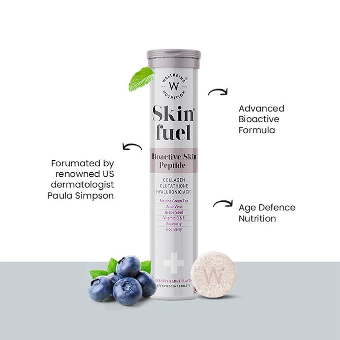 Wellbeing Nutrition Skin Fuel | L-Glutathione | Collagen | Hyaluronic Acid | Glowing Skin
