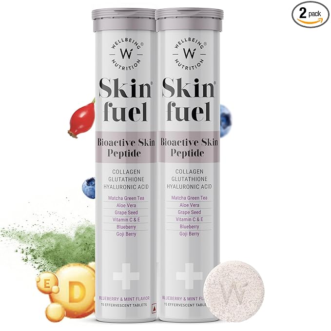 Wellbeing Nutrition Skin Fuel | L-Glutathione | Collagen | Hyaluronic Acid | Skin Glow