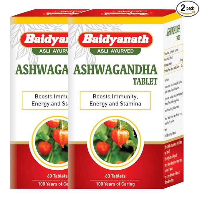 Baidyanath Ashwagandha Tablets | Immunity and Stamina | Ayurvedic | 60 Tablets