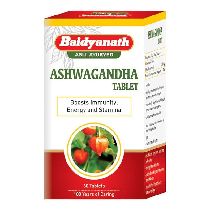 Baidyanath Ashwagandha Tablets | Immunity and Stamina | Ayurvedic | 60 Tablets