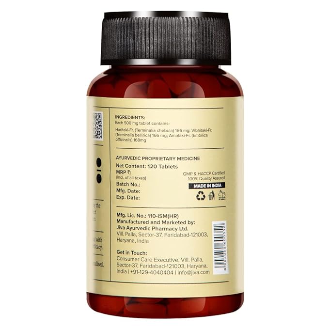 Jiva Triphala Tablets | Promotes Gut Health | Digestion and Constipation Relief