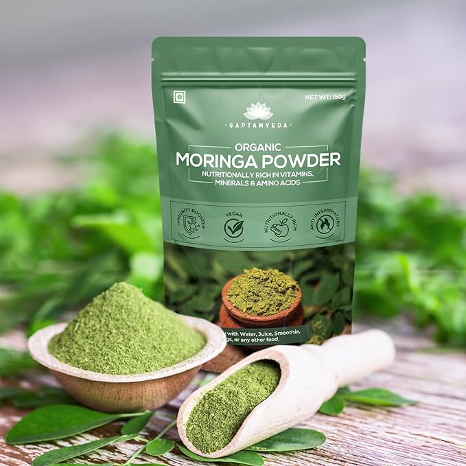 Saptamveda 100% Organic Moringa Leaf Powder | Immunity Booster | Multivitamin | Antioxidant