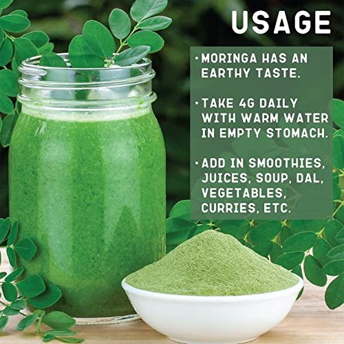 Saptamveda Certified Organic Moringa Drumstick Leaf Powder | Immunity and Nutrition