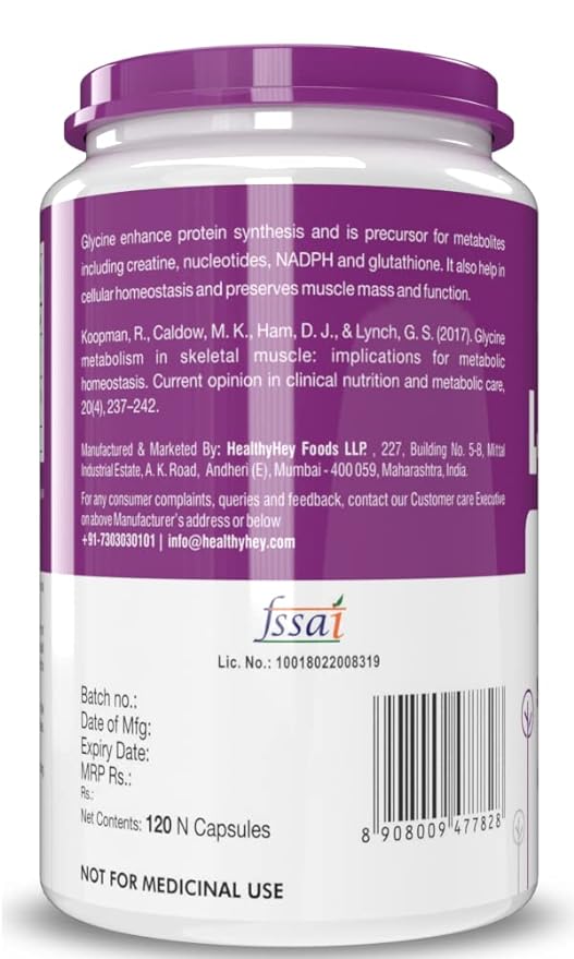 HealthyHey Glycine Supplement | Supports Collagen Synthesis and Sleep
