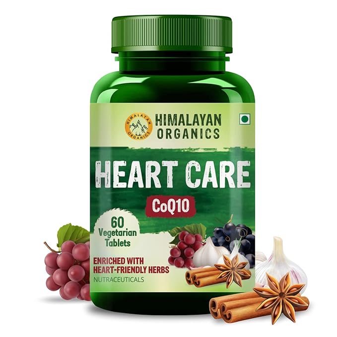 Himalayan Organics Heart Care Supplement | Arjuna Bark | CoQ10 and Resveratrol