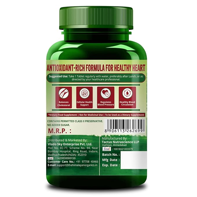 Himalayan Organics Heart Care Supplement | Arjuna Bark | CoQ10 and Resveratrol