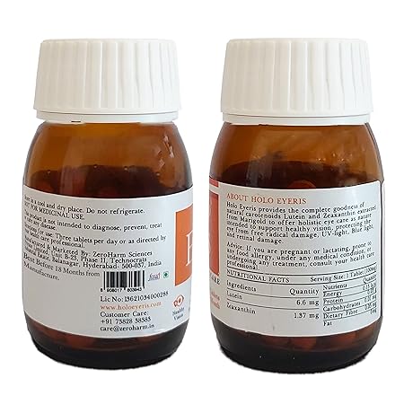 ZEROHARM Eye Vitamins | Lutein and Zeaxanthin | Blue Light Protection | Eye Defence