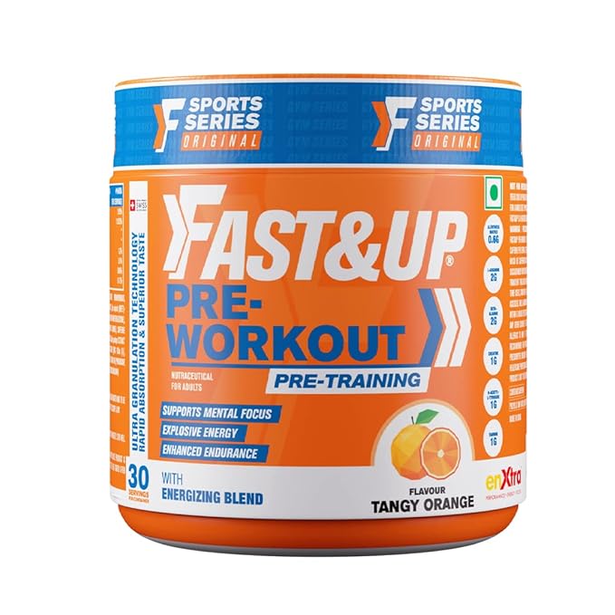 FastandUp Pre Workout | Caffeine | Creatine | Beta Alanine and Taurine | Energy and Endurance