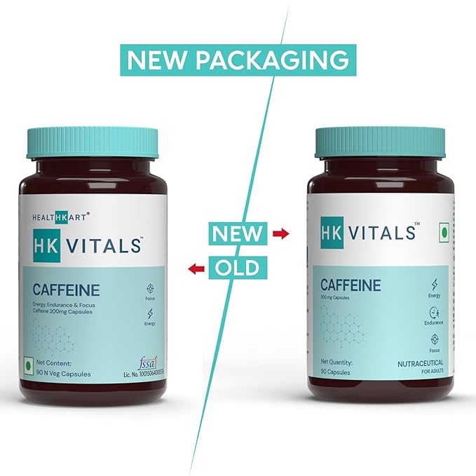 HealthKart Caffeine 200mg | Focus | Energy and Endurance | Pre Workout