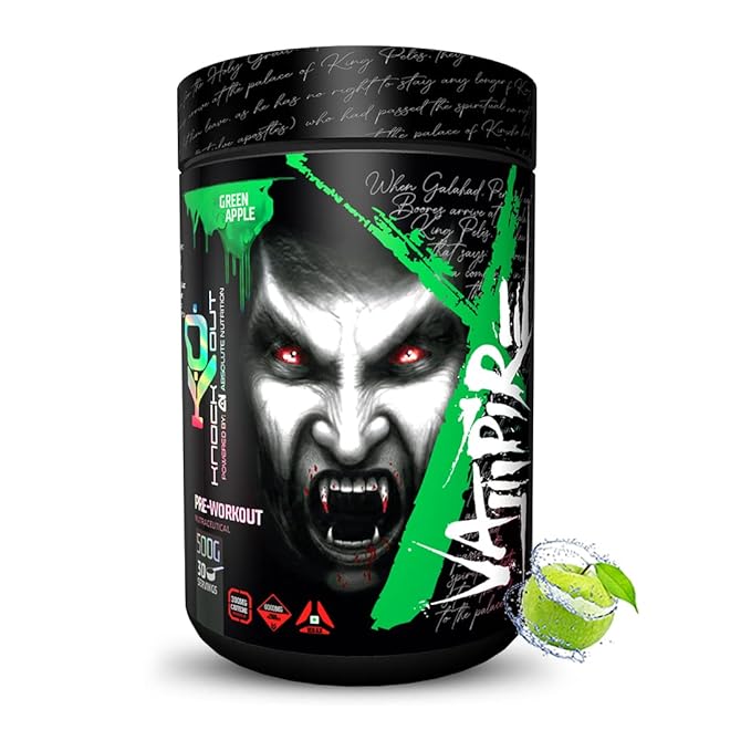 Knockout by Absolute Vampire Pre Workout | Caffeine | Energy and Endurance |  Green Apple