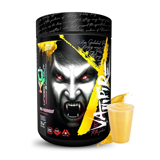 Knockout by Absolute Vampire Pre Workout | Caffeine | Energy and Endurance | Mango Rush