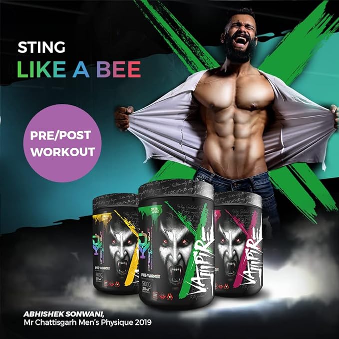 Knockout by Absolute Vampire Pre Workout | Caffeine | Energy and Endurance | Mango Rush