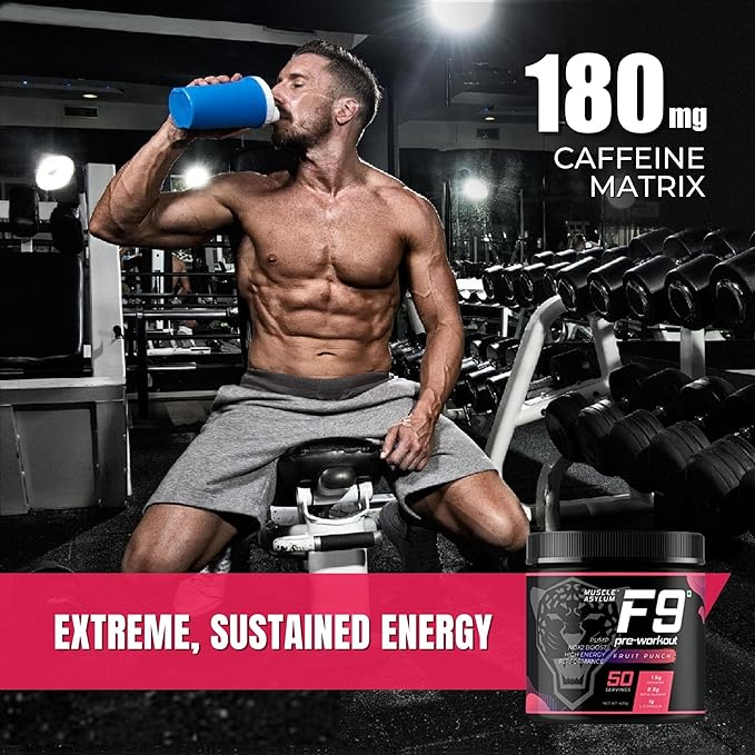 Muscle Asylum F9 Pre Workout | 50 Servings | BCAA | Pump and Strength