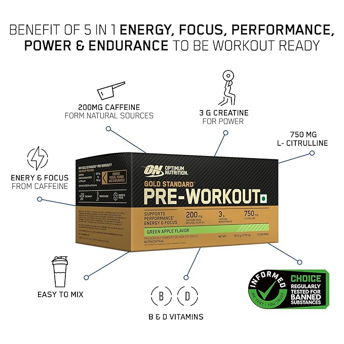 ON Gold Standard Pre-Workout | Creatine | Energy and Endurance | Performance