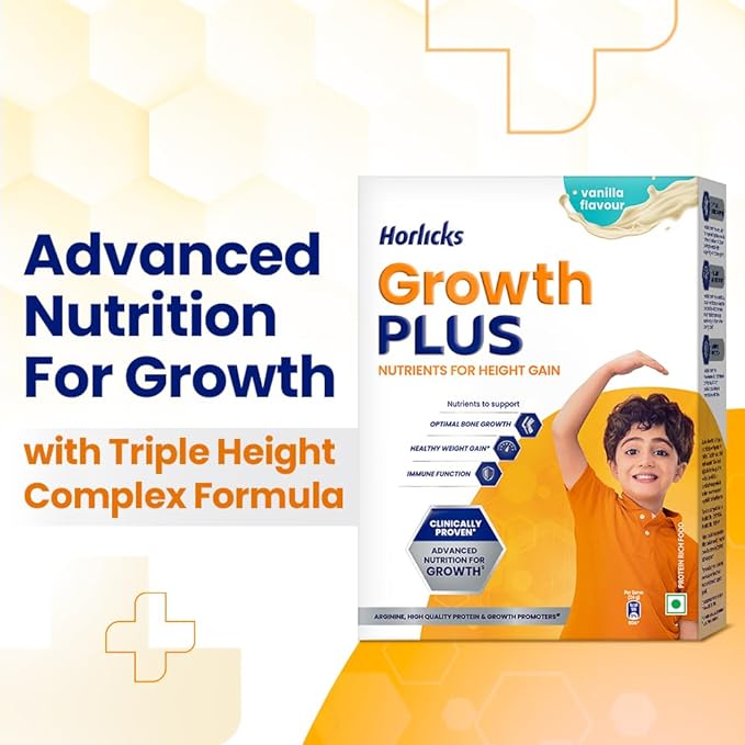 Horlicks Growth Plus Nutrients for Height Gain, Vanilla