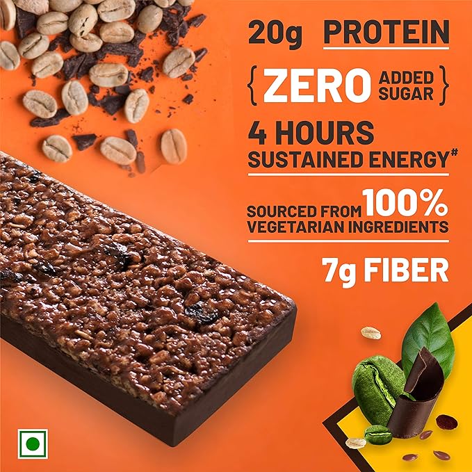 RiteBite Max Protein Active Green Coffee Beans 20g Protein Bar (Pack of 6)