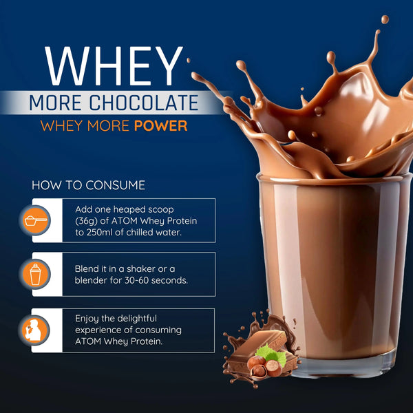 AS-IT-IS ATOM Whey Protein | Isolate and Concentrate Blend | 27g Protein per 36g Scoop | Digestive Enzymes | Muscle Growth | Choco Hazel Fusion