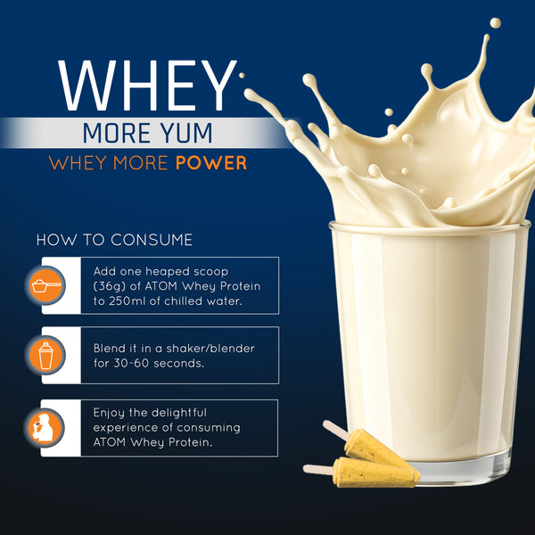 AS-IT-IS ATOM Whey Protein | Isolate and Concentrate Blend | 27g Protein per 36g Scoop | Digestive Enzymes | Muscle Growth | Paan Fusion