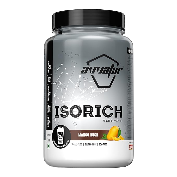 Avvatar Isorich Protein | 100% Whey Isolate | 28.5g Protein | Fresh Cow Milk | Lean Muscle | Mango Rush