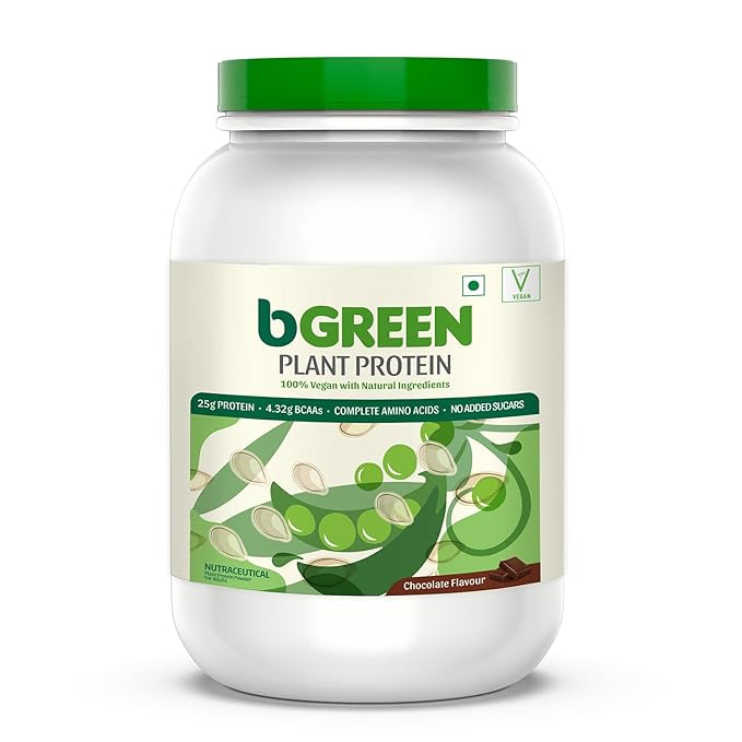 bGREEN by HealthKart Vegan Plant Protein | 25g Protein | Pea Protein Isolate | Pumpkin Seed | Antioxidant | Chocolate