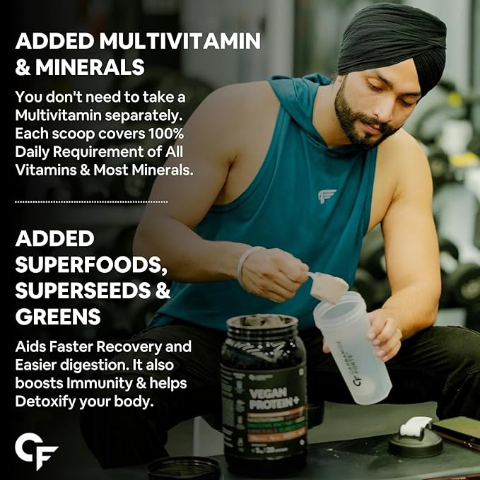 Carbamide Forte Vegan Protein Powder | Pea Protein | Multivitamin and Superfoods | Digestive Enzymes | Chocolate Hazelnut