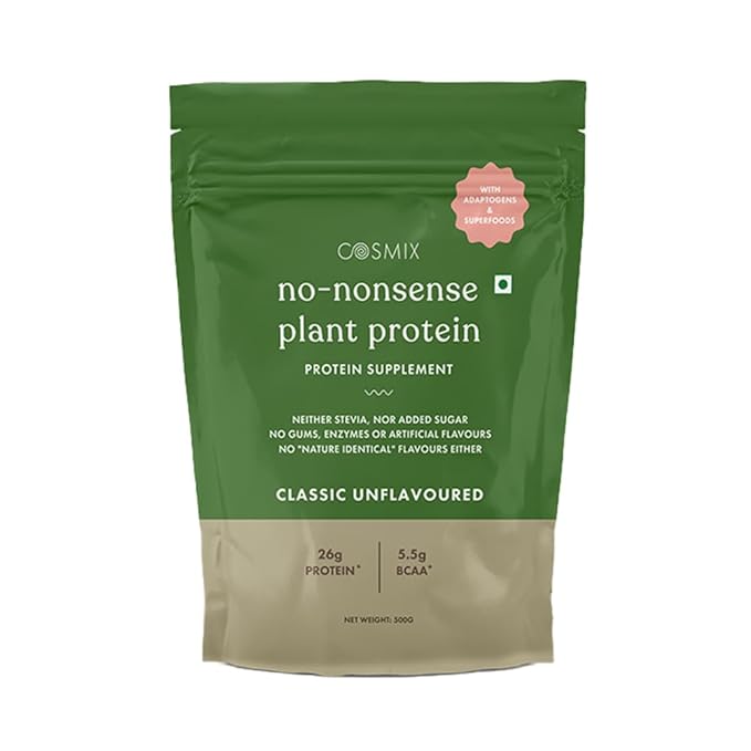 Cosmix No Nonsense Organic Plant Protein | 24g Protein | Rice and Pea Isolate | Vegan | Gluten-Free