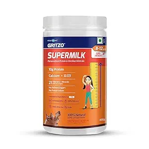 Gritzo SuperMilk Height | 8 to 12 Years Girls | Kids Nutrition | Double Chocolate