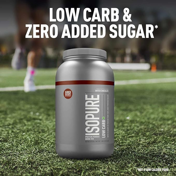 Isopure Low Carb 100% Whey Isolate | 25g Protein | Gluten-Free | Aspartame-Free | Dutch Chocolate
