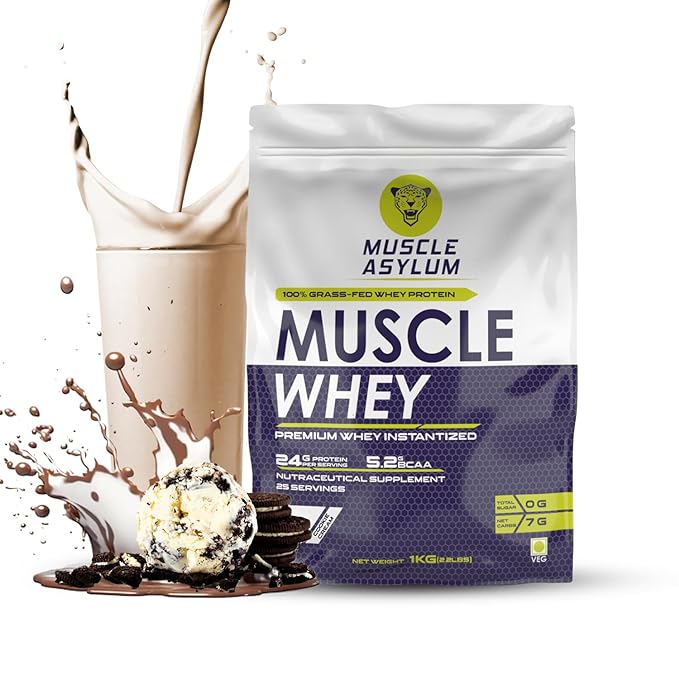 Muscle Asylum Whey 100% Protein | 24g Protein | 5.29g BCAA | Muscle Building | 25 Servings