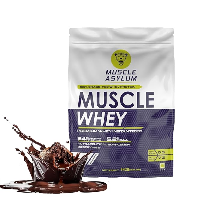 Muscle Asylum Premium Whey Protein | 24g Protein | 5.2g BCAA | Lean Muscle | Molten Chocolate
