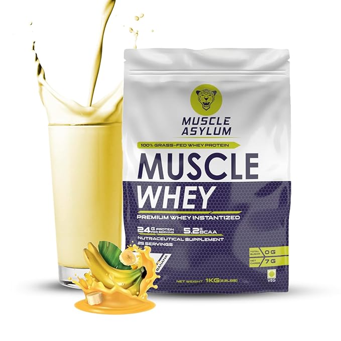 Muscle Asylum Whey 100 Protein | 24g Protein | Lean Muscle | Banana