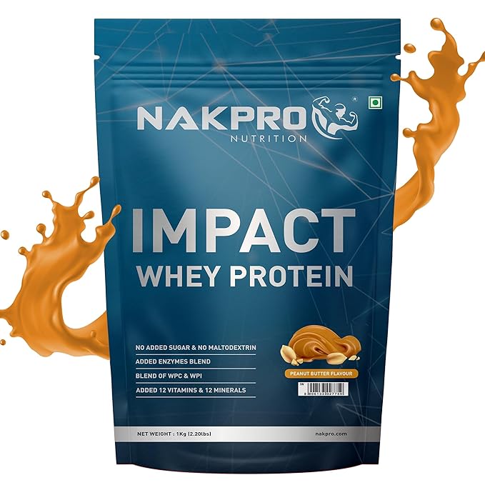Nakpro Impact Whey Protein | 24g Protein | Isolate and Concentrate | Digestive Enzymes | Vitamins and Minerals