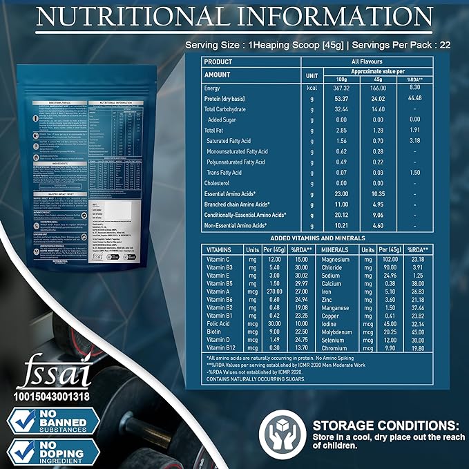 Nakpro Impact Whey Protein | 24g Protein | 4.9g BCAA | Isolate and Concentrate | Digestive Enzymes | Vanilla