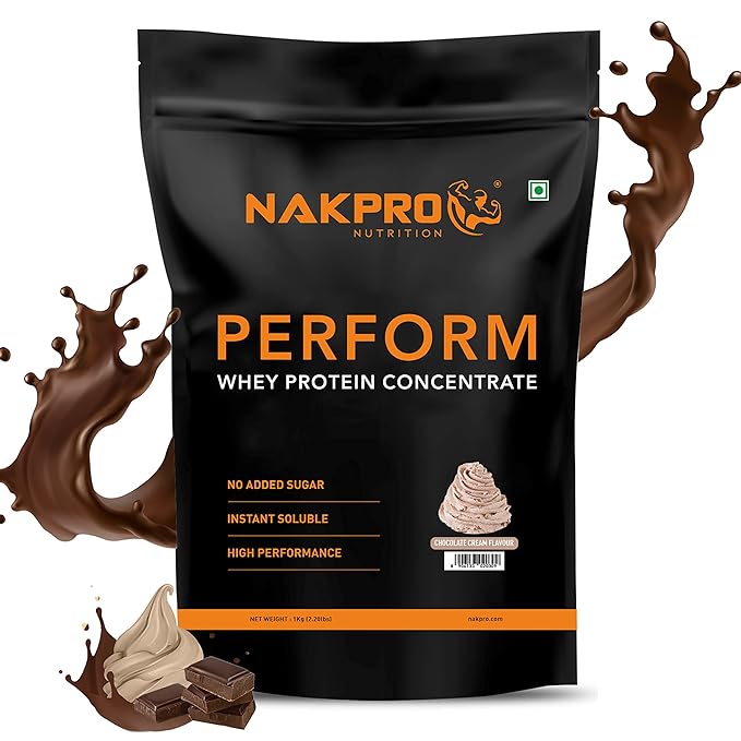 Nakpro Perform Whey Protein Concentrate | 30 Servings | Muscle Recovery | Cream Chocolate